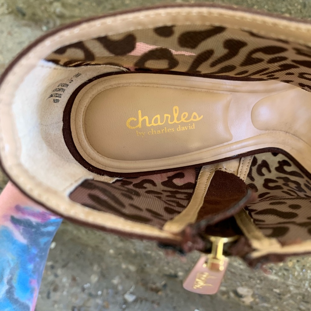 Charles By Charles David Leopard High Heel Booties - Picture 5 of 6